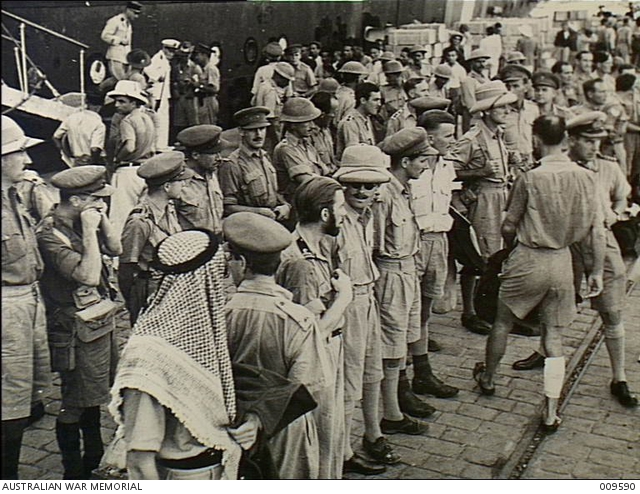 BRITISH PRISONERS OF WAR AT BEIRUT AFTER BEING RECAPTURED. (NEGATIVE BY ...
