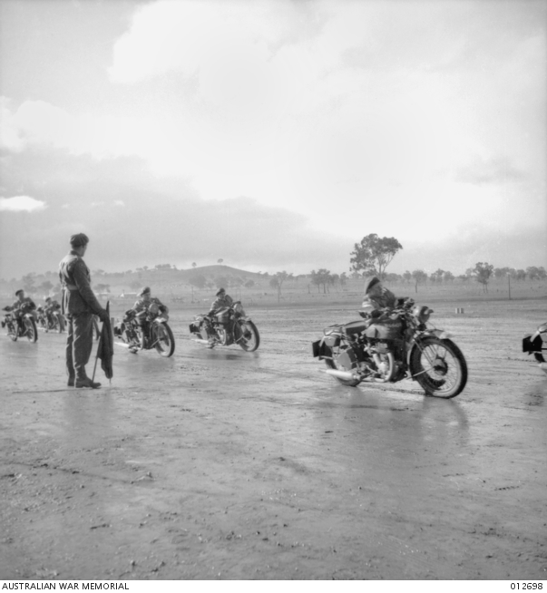 Despatch riders of 1st Australian Armoured Division Signals Company ...