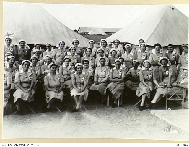 A GROUP OF VOLUNTARY AID DETACHMENT NURSES (V.A.D'S) ON SERVICE IN THE ...
