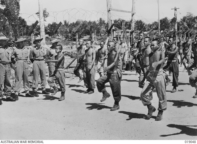 Morotai, Halmahera Islands. 1945. Japanese prisoners of war (POWs) in ...