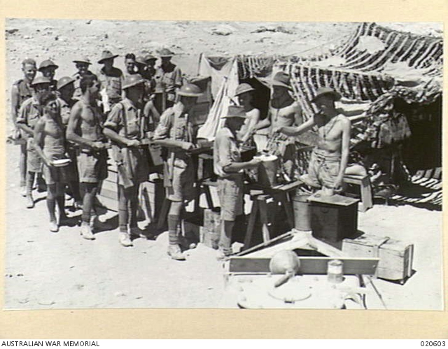 A typical lunchtime scene at the 9th Division, Rear Headquarters ...