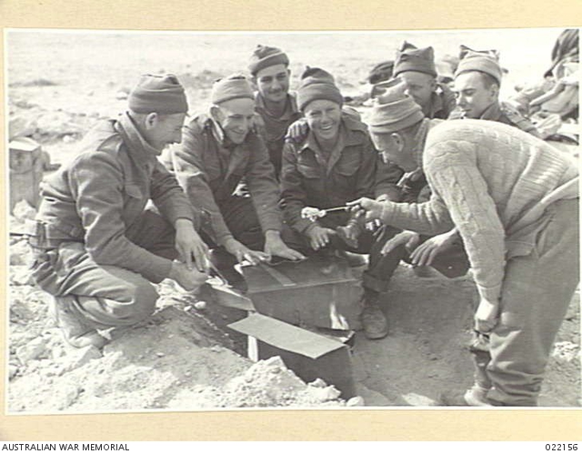 SIDI OMAR, LIBYA. 1941-12-08. SOUTH AFRICAN MEMBERS OF NO. 1 BATTALION ...