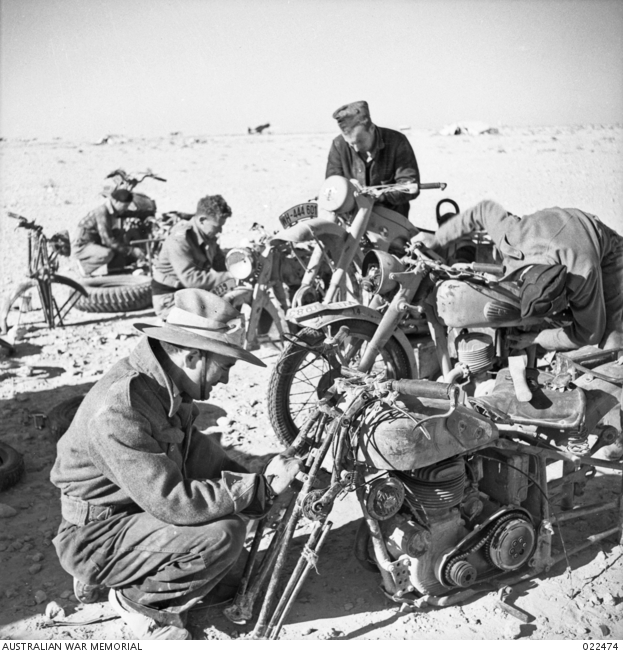 LIBYA. 1941-12. MECHANICS OF NO. 3 SQUADRON, RAAF, REPAIRING CAPTURED ...