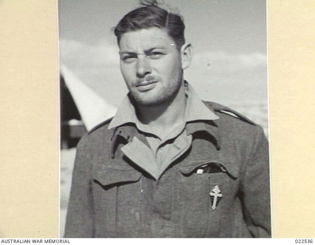 LIBYA. 1941-12. 402375 SERGEANT WALLY MAILEY OF NO. 3 SQUADRON, RAAF HE ...