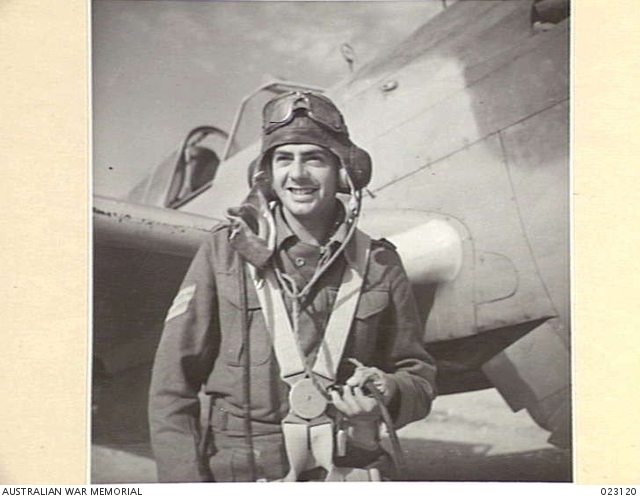 MSUS, LIBYA. 1942-01-08. SERGEANT RON SIMES OF NO. 3 SQUADRON, RAAF ...
