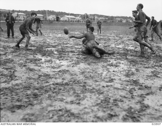 TRIPOLI, SYRIA. 1942-03. A SCENE DURING A RUGBY LEAGUE MATCH BETWEEN ...