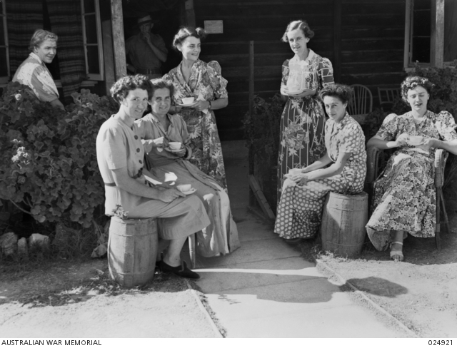 GAZA RIDGE, PALESTINE. 1942-08-30 GROUP OF SISTERS RELAXING IN THEIR ...