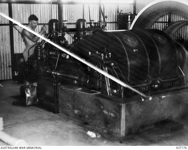 ADELAIDE RIVER, N.T. AUSTRALIA. 19421013. THE POWER HOUSE AT ADELAIDE