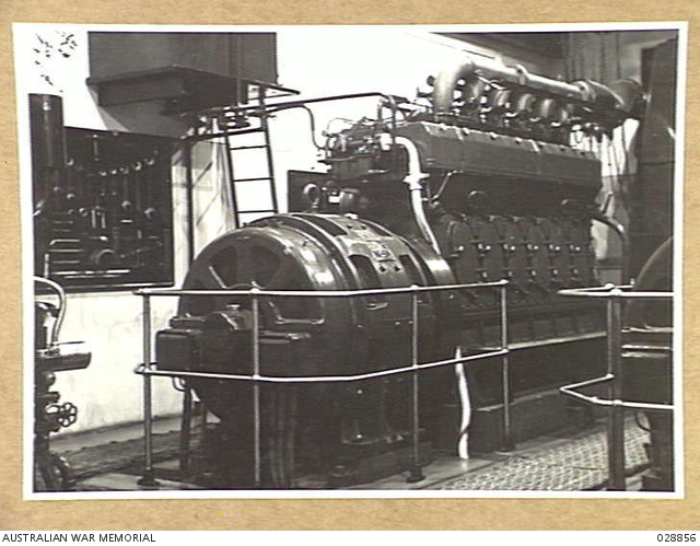 ROTTNEST ISLAND, AUSTRALIA. 1942-11-24. INTERIOR OF POWER HOUSE, FIXED ...