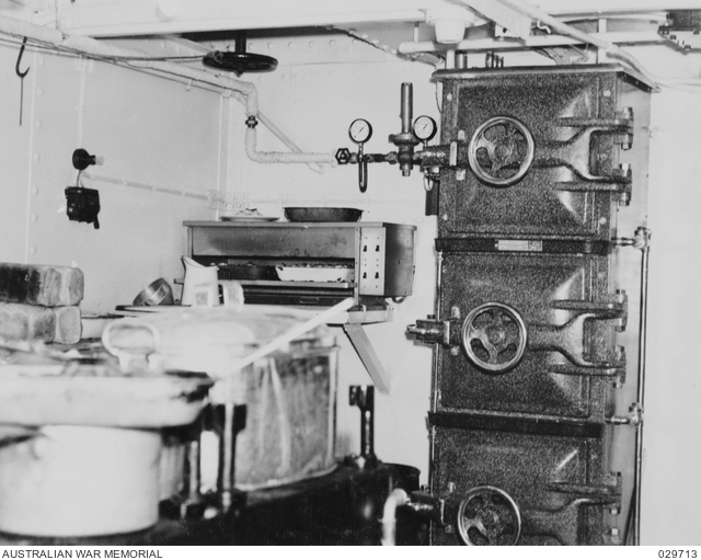 MELBOURNE, AUSTRALIA. 1943-03. VIEW IN THE GALLEY OF THE NEW HOSPITAL ...