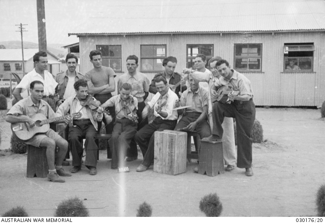 Cowra, NSW. 6 February 1944. Group of Italian prisoners of war (POWs ...