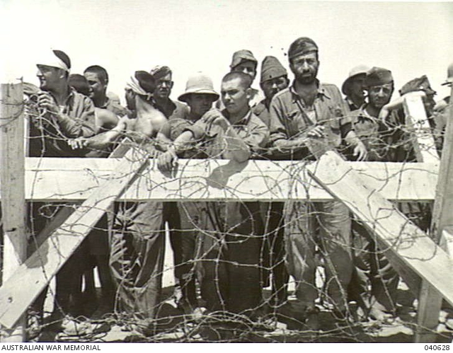 TOBRUK, LIBYA. 1941. ITALIAN PRISONERS, CAPTURED BY THE 9TH AUSTRALIAN ...
