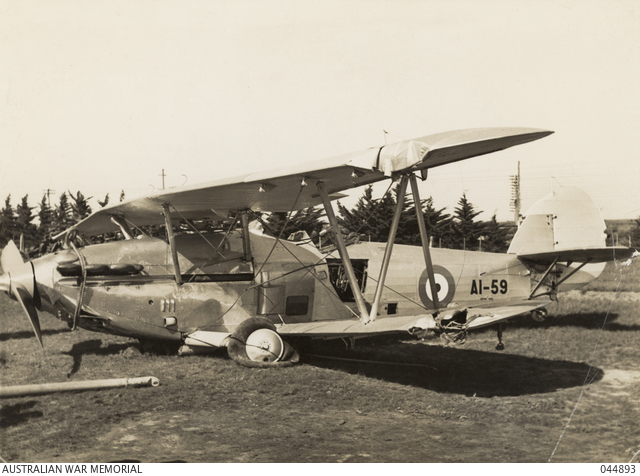 A HAWKER DEMON AIRCRAFT AFTER CRASHING AT RAAF LAVERTON, VICTORIA IN ...