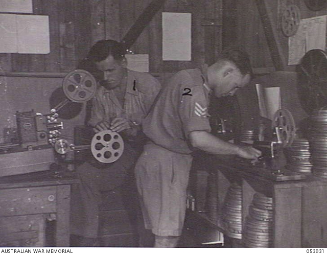 KOITAKI, NEW GUINEA. 1943-07-13. PROJECTIONISTS WORKROOM OF THE ...