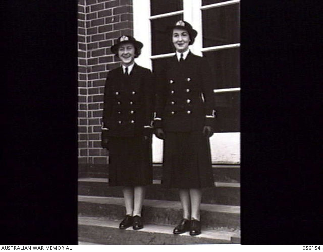 Outdoor portrait of two members of the Royal Australian Navy Nursing ...