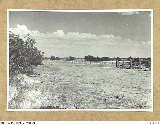 HAY, NSW. 1944-01-15. PORTION OF THE SHOWGROUND RACE TRACK, WHICH HAS ...