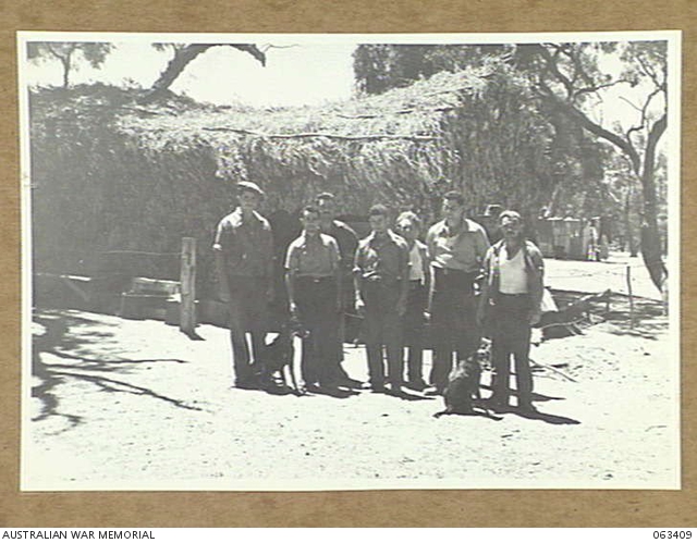 HAY, NSW. 1944-01-17. ITALIAN PRISONERS OF WAR WHO BUILT THIS THATCHED ...
