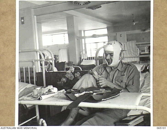 SYDNEY, NSW. 1944-03-01/07. SERGEANT HARRIS, A PATIENT IN THE FACIO ...