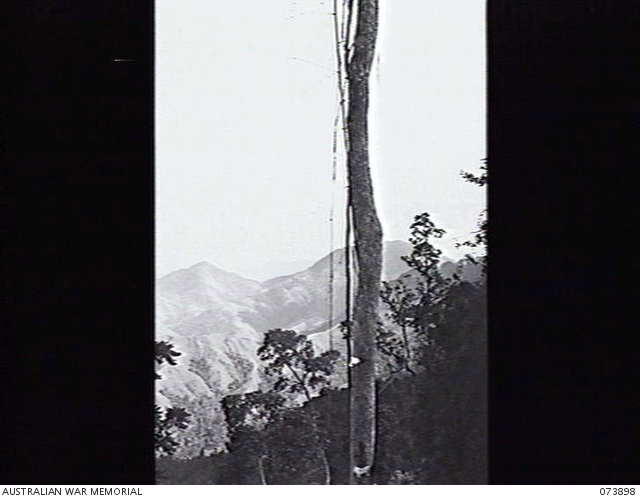 SHAGGY RIDGE, NEW GUINEA. 1944-06-18. PROTHERO 1 VIEWED FROM THE RIDGE ...