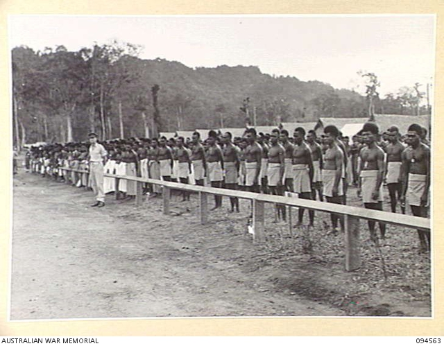 TOROKINA, BOUGAINVILLE, 1945-08-04. NATIVE SIGHT-SEERS AT THE ...