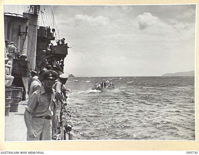 AT SEA OFF RABAUL, NEW BRITAIN. 1945-09-04. JAPANESE NAVAL LAUNCH ...