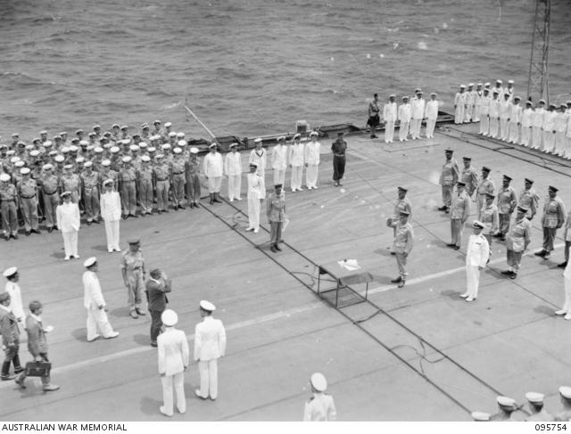 AT SEA OFF RABAUL, NEW BRITAIN. 1945-09-06. THE SURRENDER CEREMONY ON ...