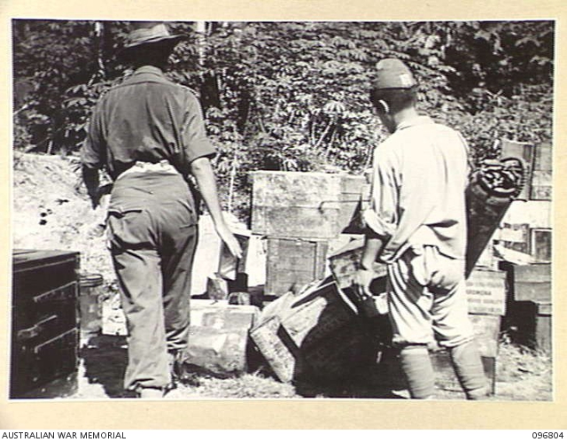 RABAUL, NEW BRITAIN. 1945-09-15. JAPANESE TROOPS WERE USED TO PREPARE ...
