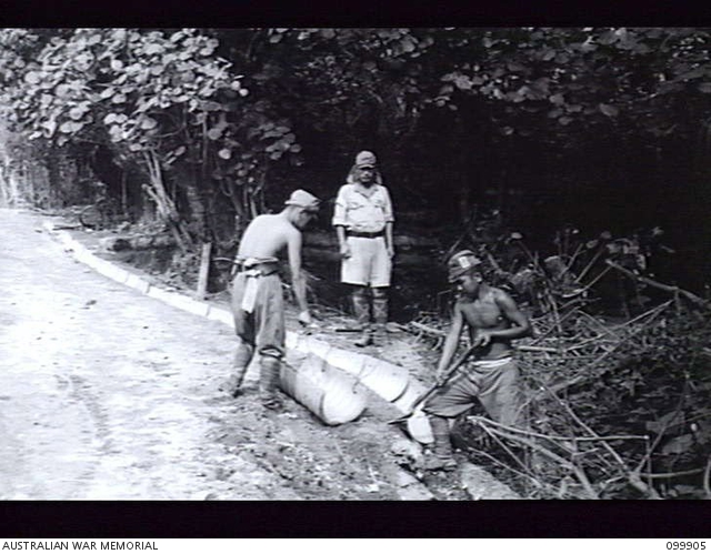 RABAUL, NEW BRITAIN, 1946-03-22. JAPANESE LABOURERS, UNDER THE ...