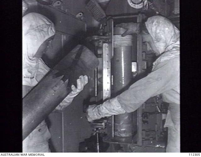 AT SEA. 1945-06-18. ABLE SEAMAN JENNINGS (1) AND ORDINARY SEAMAN ...