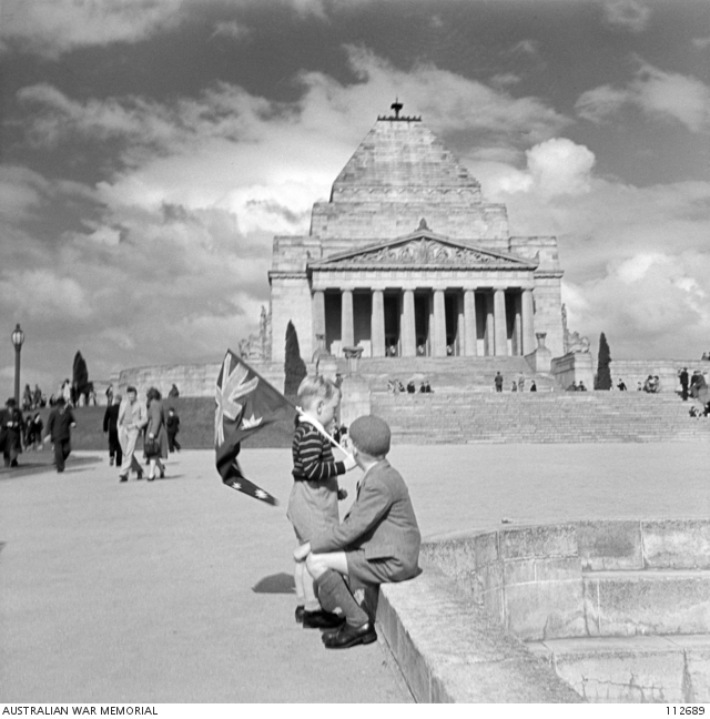 melbourne-vic-16-august-1945-two-young-children-one-holding-an