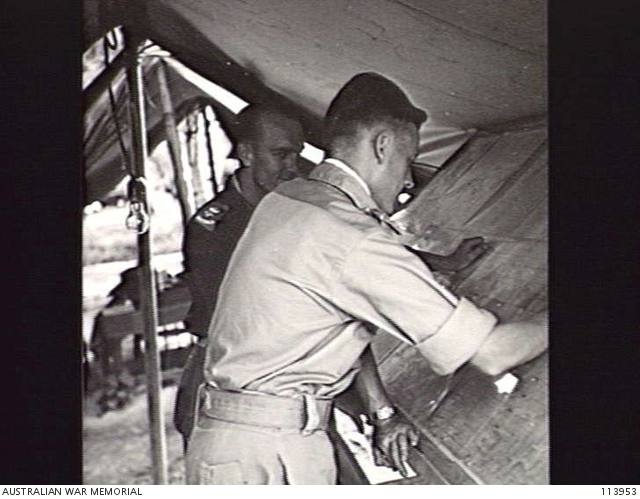MOROTAI. 1945-08-25. MAJOR G. D. EVANS (1) AND LIEUTENANT COLONEL V. J ...