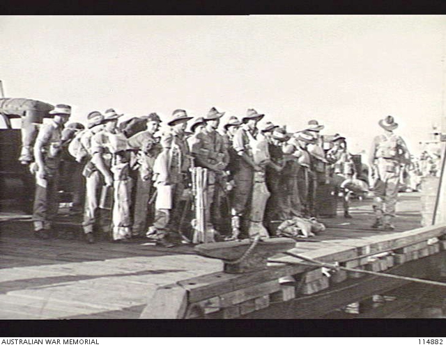 DARWIN, NT. 1945-09-07. MEMBERS OF 17TH LINES OF COMMUNICATION SIGNALS ...