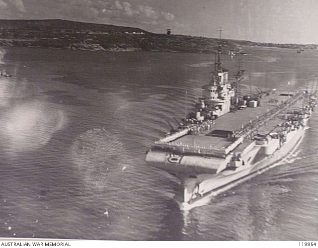 SYDNEY HARBOUR, NSW 1945-12-06. AERIAL PHOTOGRAPH OF THE AIRCRAFT ...