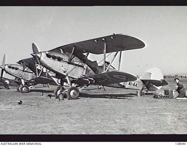 AUSTRALIA. C.1940. RAAF HAWKER DEMON AIRCRAFT (INCLUDING A1-44) AT AN ...