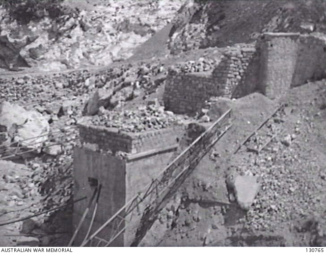 DELPHI, GREECE. 1945-05-05. A BRIDGE BLOWN UP BY THE GERMANS TO THE ...