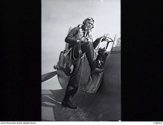 LAVERTON, VIC. 1943-03-04. A PILOT OF A SPITFIRE SQUADRON, ROYAL AIR ...