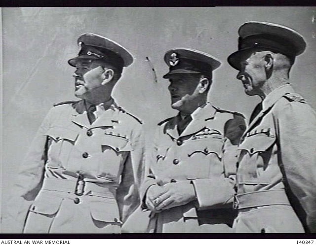 MELBOURNE, VIC. 1944-01-27. THREE RAAF OFFICERS WHO SERVED IN WORLD WAR ...