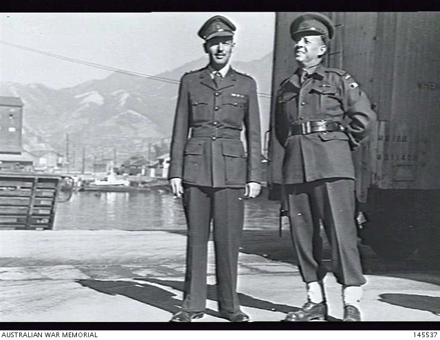 Kure, Japan. 1946. Lieutenant D. R. Sutherland, Office Commanding 6 ...