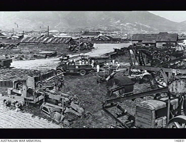 Pusan, Korea. c. 1950-09-26. Establishing a camp for Australian Force ...