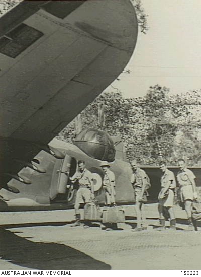 Darwin, NT. August 1942. A RAAF bomber crew boards an American Lockheed ...