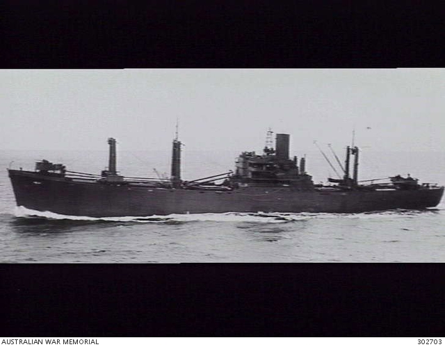 1943-11-25. PORT SIDE VIEW OF THE STORESHIP USS POLLUX (AKS-4) (EX ...