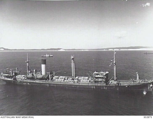 AERIAL STARBOARD SIDE VIEW OF THE DUTCH CARGO MOTOR VESSEL ALCINOUS ...