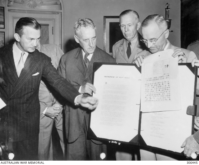 WASHINGTON DC. 1945-09-07. THE ORIGINAL JAPANESE SURRENDER DOCUMENT IS ...