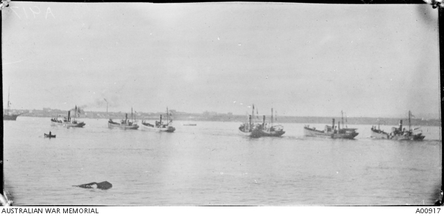 A British Drifter Fleet Putting To Sea From An Adriatic Port The 