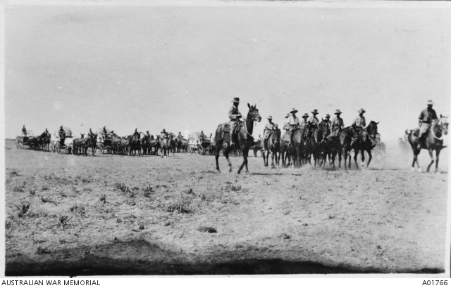 Horse drawn ambulances and mounted soldiers of the 5th Australian Light Horse drawn ambulances and mounted soldiers of the 5th Australian Light
