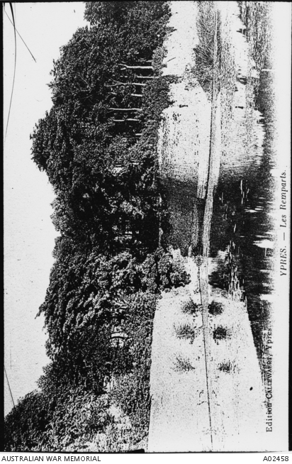 The ramparts between Lille and Menin Gates at Ypres before the war ...