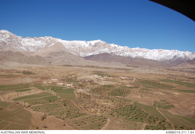 Over the rugged terrain of Zabul Province. Image taken from the ramp of ...