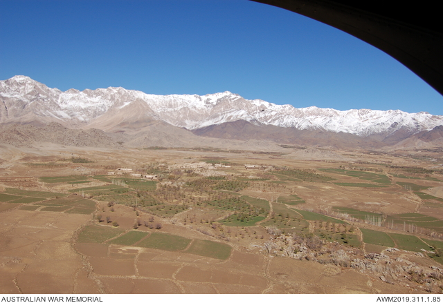 Over the rugged terrain of Zabul Province. Image taken from the ramp of ...