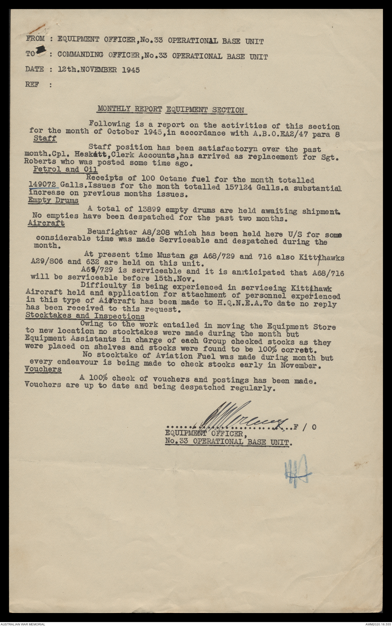AWM64 16/8 - [RAAF formation and unit records] No.s 33, 37 and 38 ...