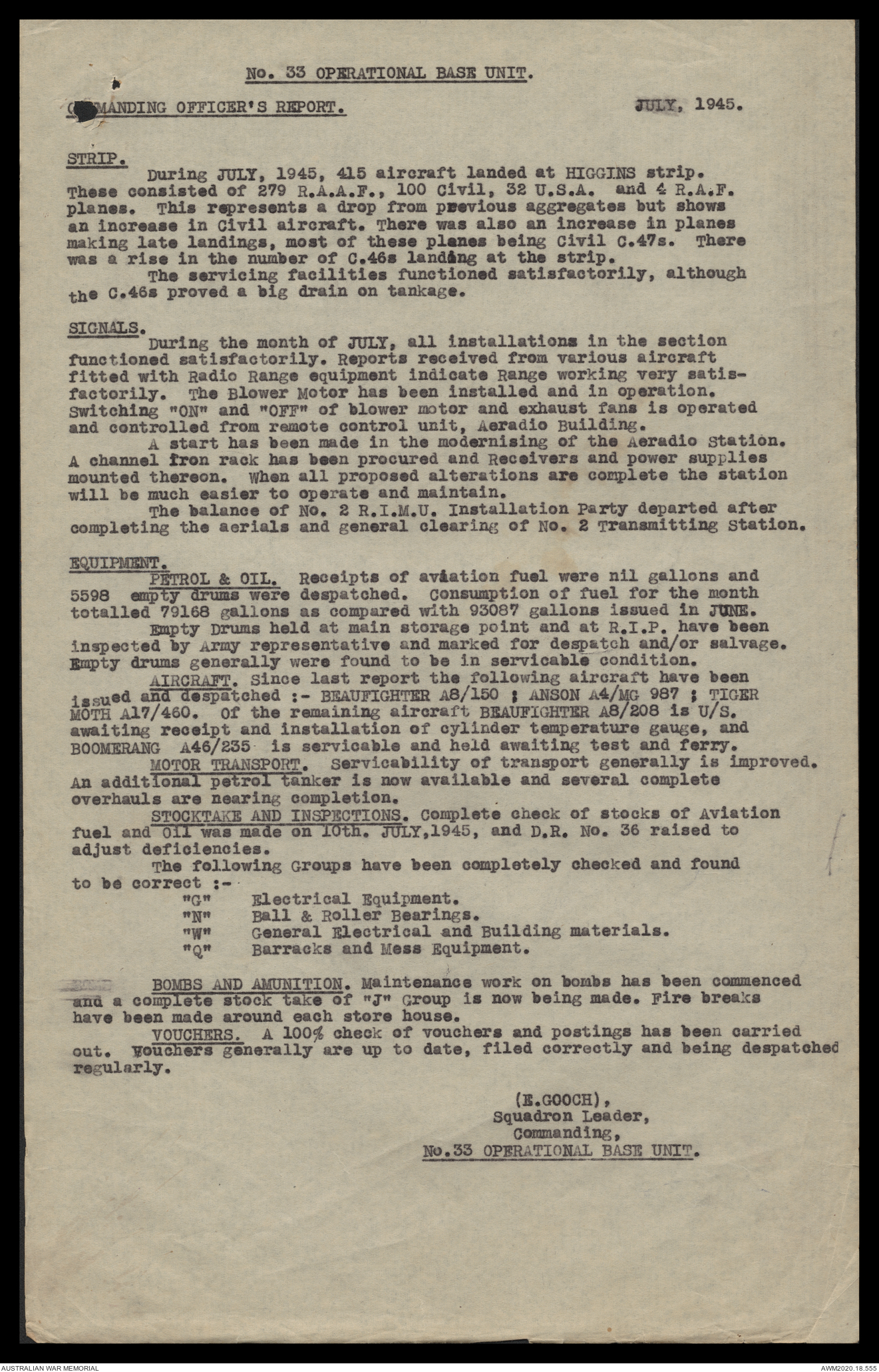 AWM64 16/8 - [RAAF formation and unit records] No.s 33, 37 and 38 ...
